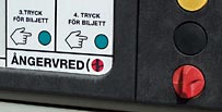 Ångrevred på en parkeringsautomat på Kungsholmen
