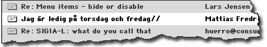 Två steck efter ämnesraden